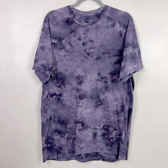 Lululemon Athletica Men Always Agile Short Sleeve Purple Tie Dye - Picture 1 of 11